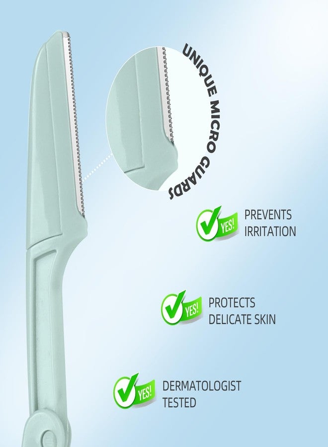bedace Dermaplane Razor for Women Face,Stocking Stuffers 6 pack Folding Eyebrow Razor Facial Hair Removal for Women and Men Travel,Dermaplaning Beauty Tool - Image 2